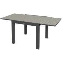 Outsunny Tavolo da Giardino Allungabile per 4-6 Persone con Piano a Doghe, in Alluminio, 81/162x80x75 cm, Grigio(m-11)