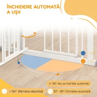 PawHut Uşa de Siguranţă pentru Câini, Barieră pentru Animale de Companie cu Ușă Mică pentru Pisici, 74-100x76 cm, Alb(m-6)