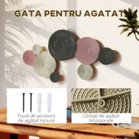 HOMCOM Artă Murală cu 8 Discuri 3D din Metal, 110x7x58 cm, culoare Bronz, Portocaliu și Galben(m-5)