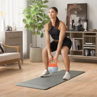 SPORTNOW 10KG Soft Kettlebell, Kettle Bell with Non-Slip Handle for Home Gym, Weight Lifting, Strength Training, Orange/Grey(m-10)