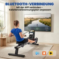 SPORTNOW Rudergerät für Zuhause Leises Magnetisches Rudergeräte mit 16 Widerstandsstufen Exklusiver APP LCD-Display Handyhalter(m-4)