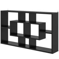 HOMCOM Estante de Pared Decorativo Estantería para Libro, CDs con 8 Cubos 85x14,5x47,5 cm Negro(m-11)