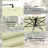 Outsunny 3m Overhanging Cantilever Parasol, with Cross Base - Beige(m-6)