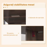 HOMCOM Masă Pliabilă cu 2 Extensii Ovale, Consolă Economisitoare de Spațiu din Lemn, Maro(m-7)