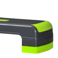 HOMCOM Aerobic Step with 3-Level Adjustable Heights for Home, Office Exercise, Grey and Green(m-12)