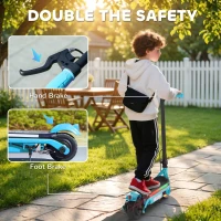 AIYAPLAY Electric Scooter for Kids Aged 6-14 Years, with Colourful Lights, Blue(m-8)