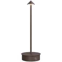 HOMCOM Lampă de Masă Touch Reîncărcabilă cu USB, Reglabilă 3000K/4500K/6000K, Autonomie 4-8 Ore, Cafeniu(m-12)