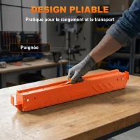HOMCOM Lot de 2 Tréteaux Pliables en Métal, Charge Max. 500 kg, Tréteaux Portables, Hauteur Réglable 71-85,5cm, Orange(m-6)