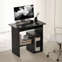 HOMCOM Computertisch, Schreibtisch, Spanplatte, Metall, 80 x 45 x 75 cm, Schwarz(m-10)