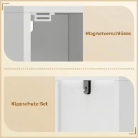 HOMCOM Badezimmerschrank schmaler Badschrank mit Schublade gewölbten Türen offenem Fach verstellbare Ablage 20x20x185 cm Weiß(m-7)