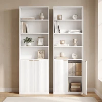 HOMCOM Bookcase Adjustable Shelf Bookshelf Anti-Tip Hardware 6-Tier, White(m-8)
