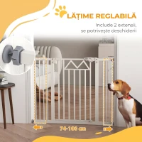 PawHut Poarta de Siguranta cu Montare prin Presiune(m-7)