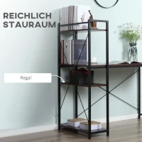 HOMCOM bureau met plank computerbureau werktafel bureau zwart/wit(m-5)