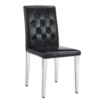 Lot de 4 chaises de salle à manger, style luxe européen, patins antidérapants et silencieux, 42x46x89 cm, Noir+Argent(m-9)
