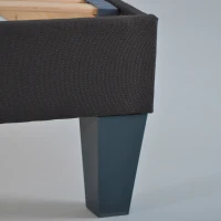 HOMCOM Sommier à lattes apparentes 90x190 avec 4 pieds - 24 lattes - revêtement tissu gris anthracite - technologie tri-lattes(m-4)