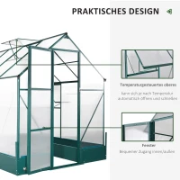 Outsunny kas voor in de tuin kweekkas tomatenhuis koude kas 250 x 190 x 219 cm(m-6)