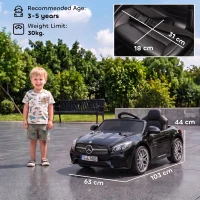 AIYAPLAY Coche Eléctrico para Niños Mercedes-Benz SL500 12V con Mando a Distancia 2,4G 2 Motores Suspensión Arranque Suave Negro(m-3)