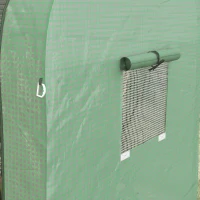 Outsunny Mini-kas Kweekkas, 2 plantgebieden, oprolbare deuren, 185 x 94 x 150 cm, Groen(m-9)