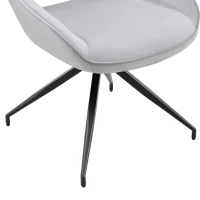 Chaise de salle à manger pivotante 360°, accoudoirs, patins réglables antidérapants, 50x50x87 cm, Gris clair(m-7)