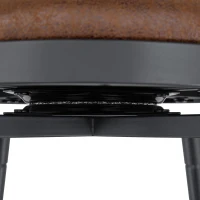 Tabouret de bar style Windsor en métal, assise ronde rembourrée, 39x39x96 cm, Marron(m-7)