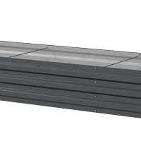 Outsunny Verhoogde Plantenbak, Tuinbed, Kruidentuin, weerbestendig, open bodem, 240 x 60 x 30 cm, Donkergrijs(m-13)