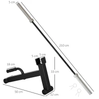 SPORTNOW 210cm Barbell Set, Barbell Bar for 5cm Weight Plates for Loading 200kg Weight Plates, for Home Gym Weight Training(m-3)