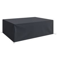 Outsunny 600D Oxford Outdoor Garden Furniture Sofa Set Cover, Waterproof Anti-UV Rattan Sun Lounger Protection Protector Cover, 275L x 205W x 90Hcm, Black
