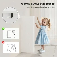 HOMCOM Dulap de Baie Economisitor de Spațiu 4 Sertare în Stil Nordico(m-5)