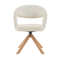 Lot de 2 chaises pivotantes rétro-luxe, patins feutre antidérapants, rotation 360° silencieuse, 47x47.5x81.5 cm, Couleur naturelle(m-2)