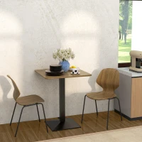 HOMCOM Eettafel Vierkante keukentafel voor 2 personen Eettafel met houtlook en stalen basis 70 x 70 x 75 cm Donkerbruin(m-6)