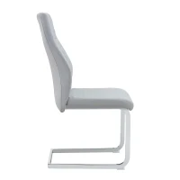 Chaise de salle à manger matelassée motif losange, dossier haut ergonomique, lot de 2, 43x63x100 cm, Argenté(m-11)