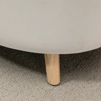 HOMCOM Opbergbank met fluweeloptiek, Ovale Vorm, Hocker, tot 80 kg, 71 x 51,5 x 42 cm, Beige(m-8)