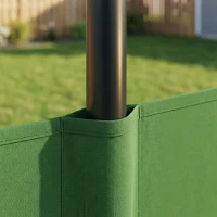 Outsunny Camping Windbreaker with Clear Windows, Carry Bag and Steel Poles, for Beach Caravan Campervan, 725 x 140cm, Army Green(m-13)