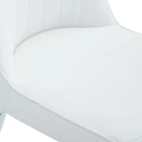 Lot de 2 tabourets de bar hauteur, design moderne et confortable, dossier incurvé et repose-pieds, 42x45x100 cm, Blanc+Argenté(m-10)