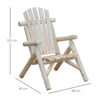 Outsunny Tuinstoel tuinzetel houten stoel hoge rug met armleuningen vurenhout natuur(m-3)