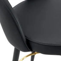 Tabouret de bar pivotant 360°, dossier ajouré design, lot de 2, 44x44x91.5 cm, Noir(m-9)