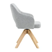 Lot de 2 chaises pivotantes style rétro luxe léger, revêtement en tissu structuré, 45x48x85 cm, Couleur naturelle(m-10)