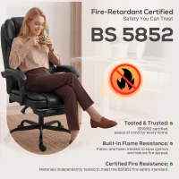 HOMCOM Executive Home Office Chair Reclining Function Footrest Computer Desk Chair High Back, Black(m-9)