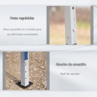 Outsunny Carpa Plegable 6x3 m con Altura Ajustable en 3 Niveles Bolsa de Transporte Anti-UV y Marco de Acero Azul(m-7)