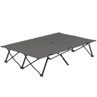Outsunny Double Camping Cot Bed, with Bag - Charcoal Grey(m-11)