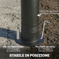 Outsunny Gazebo da Giardino 3x3 m con Doppio Tetto, in Metallo e Poliestere Grigio Scuro(m-5)