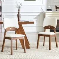 Lot de 2 chaises de salle, design papillon, confortable et facile d'entretien, 51x43x87.5 cm, Blanc(m-1)