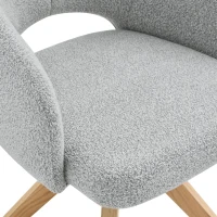 Lot de 2 chaises pivotantes style rétro luxe léger, revêtement en tissu structuré, 45x48x85 cm, Couleur naturelle(m-6)