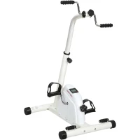 SPORTNOW Bicicletă pentru reabilitarea brațelor și picioarelor, cu înălțime și rezistență reglabilă, display LCD, albă(m-11)