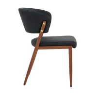 Chaise de salle à manger moderne rembourrée, design épuré, dossier ergonomique, 51x49x78 cm, Noir(m-11)