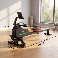 SPORTNOW Vogatore domestico: 16 livelli resistenza, Bluetooth, APP compatibile.(m-3)
