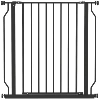 PawHut Cancelletto per Cani Estensibile e Regolabile per Scale e Porte, in Acciaio e ABS, 75-85x76 cm, Nero(m-1)