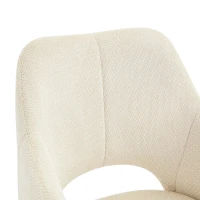 Lot de 2 chaises pivotantes style rétro luxe léger, revêtement en tissu structuré, 45x48x85 cm, Couleur naturelle(m-6)