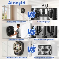SPORTNOW Aparat de Box Muzical Montat pe Perete cu 9 Moduri și Lumini LED Multicolore, Music Boxing Machine pentru Adulți cu Conexiune Bluetooth, pentru Acasă și Sală, 61x48x11 cm, Negru(m-9)