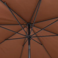 Outsunny 3 m Overhanging Cantilever Parasol, with Cross Base - Coffee(m-11)